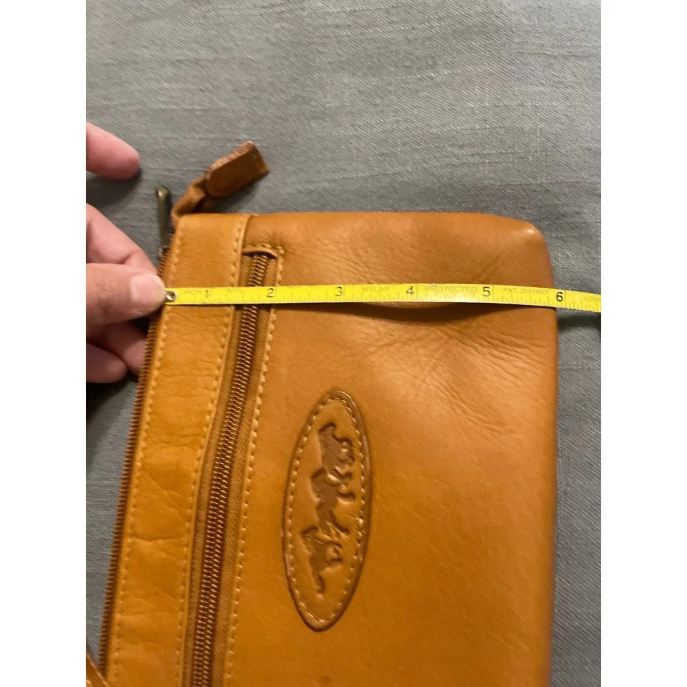 Western Tan Leather Wristlet Clutch Horse Embossed Pouch Bag Brass Hardware